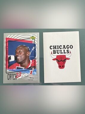 1997 Upper Deck Michael Jordan Catch 23 & Bulls Logo Sticker Lot